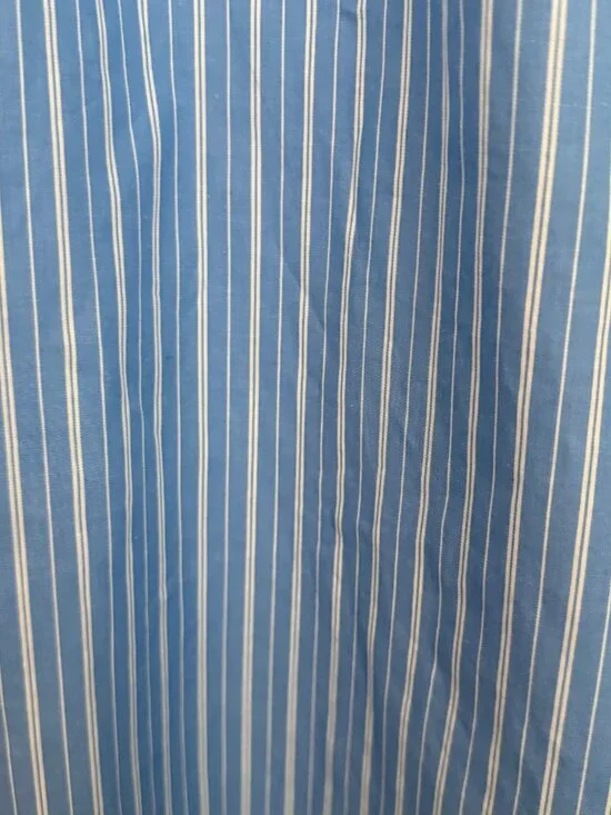 Off Shoulder Top XL Blue White Striped Ties Split Balloon Sleeve Beachy Coastal - Picture 6 of 8